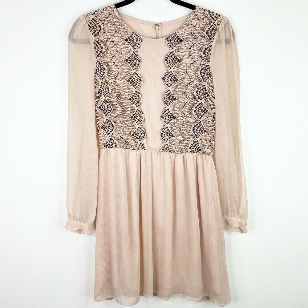 Pins and Needles Pink Lace Trim Short Dress Size 4 Womens